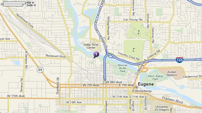 map to Emerald Empire HempFest at Washington-Jefferson Park in Eugene, Oregon